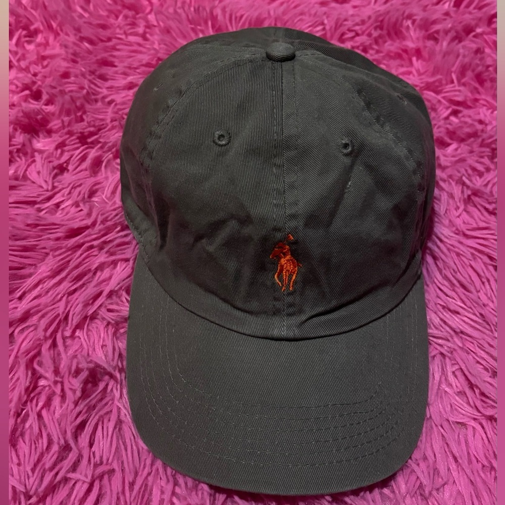Ralph Lauren Polo Baseball Cap with Orange Logo Unisex Size 8-20 - Picture 2 of 5